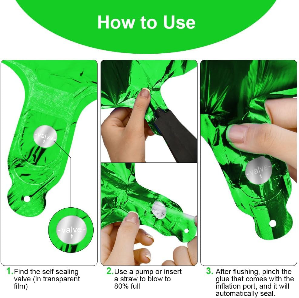 Helium Balloons - 40 Inch Number Balloons with Large Numbers - Birthday & Wedding Party Decorations (Green)