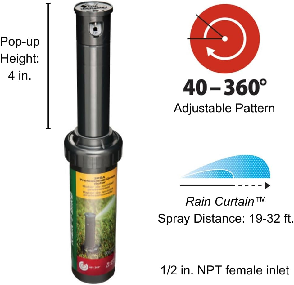 32SA/4PKS Simple Adjust 32SA Gear Drive Rotor, Adjustable 40° - 360° Pattern, 19' - 32' Spray Distance, 4-Pack