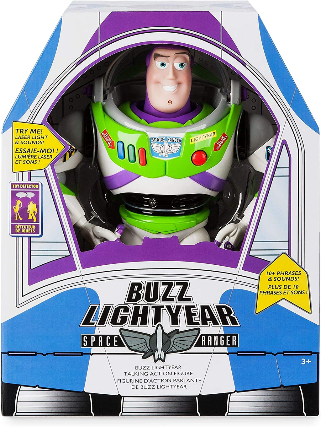 Official Buzz Lightyear Interactive Talking Action Figure from Toy Story, Features 10+ English Phrases, Interacts with Other Figures and Toys