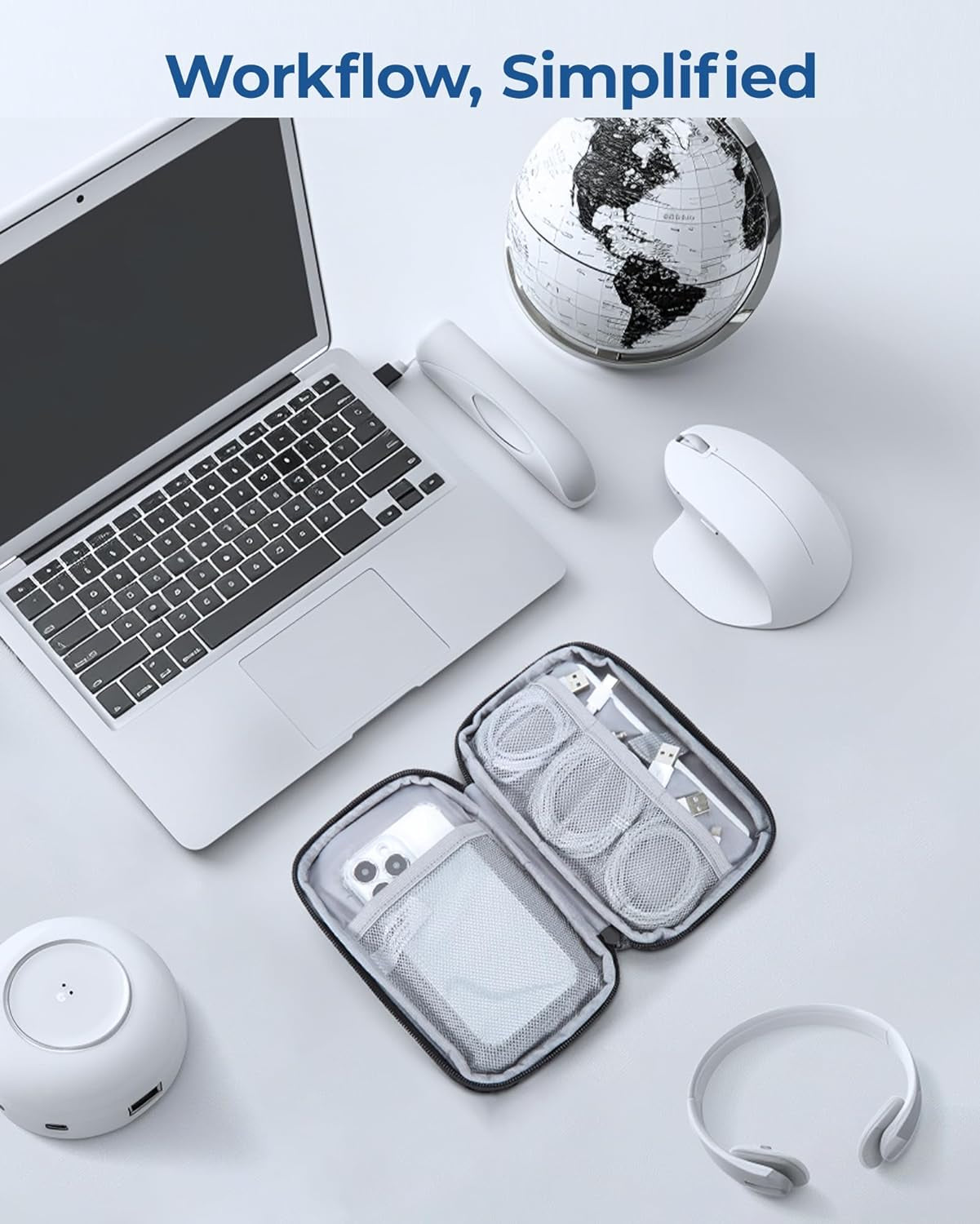 Electronics Organizer Travel Case, Cable Organiser Pouch, Travel Essentials, Tech Organiser, Travel Accessories Bag for Charging Cable, Flash Drive, Power Bank, USB, Black