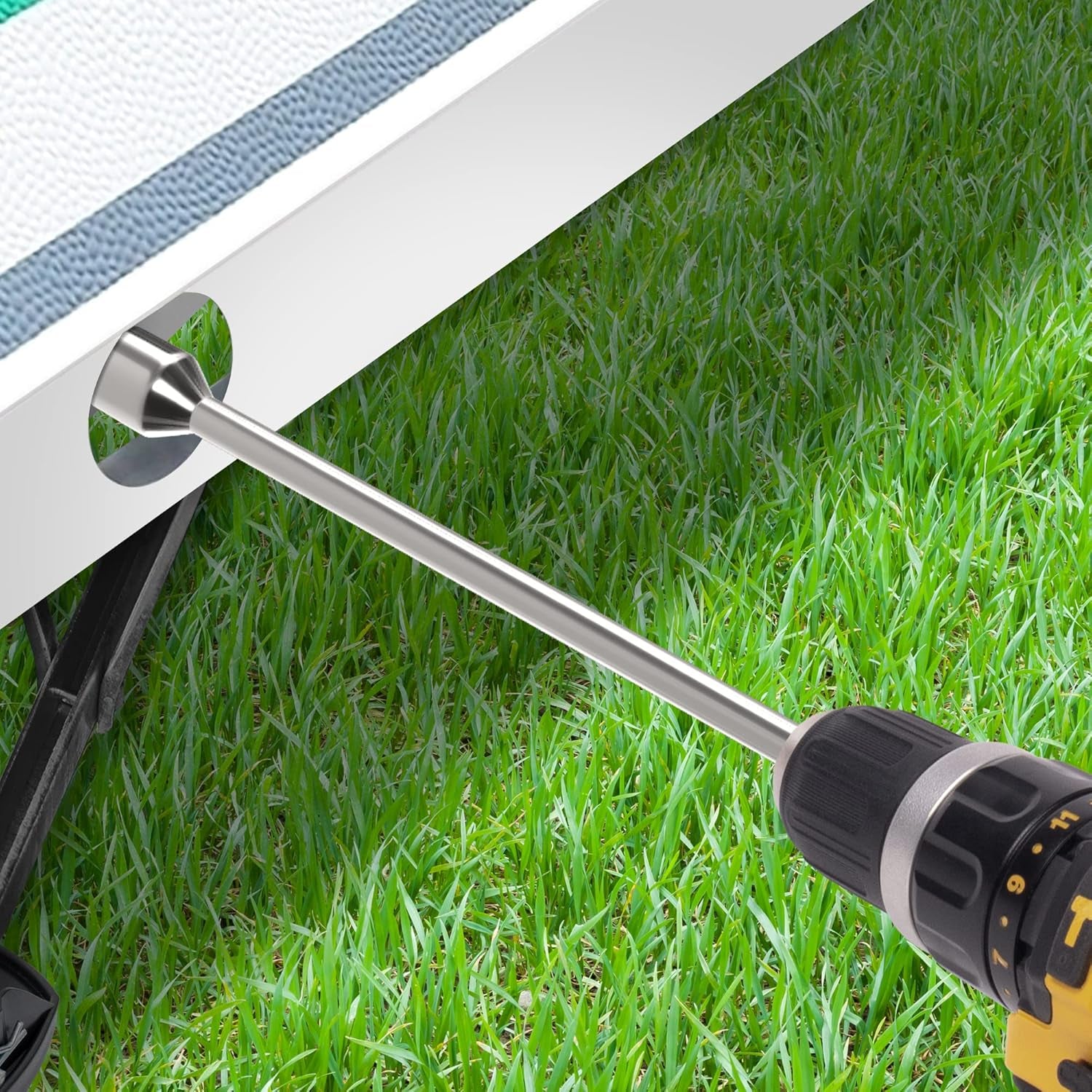 30Cm Corner Steady Caravan Leg Winder Drill Attachment - Stand Jack Extension Socket 19Mm Electric Drill Attachment - Caravan Drill Leg Winder Adapter for Caravan Corner Steadies - 30Cm