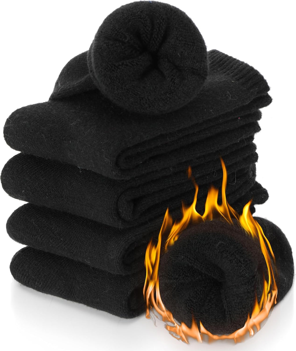 Merino Wool Thermal Socks for Womens Walking Winter Warm Thick Cosy Boot Crew Comfy Ladies Hiking Work Socks 5 Pack