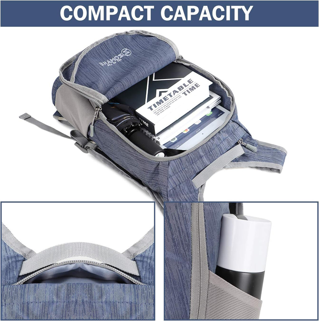 Ultra Lightweight Packable Backpack 18L, Small Foldable Hiking Backpacks Water Resistant Folding Daypack for Travel(Navy Blue)