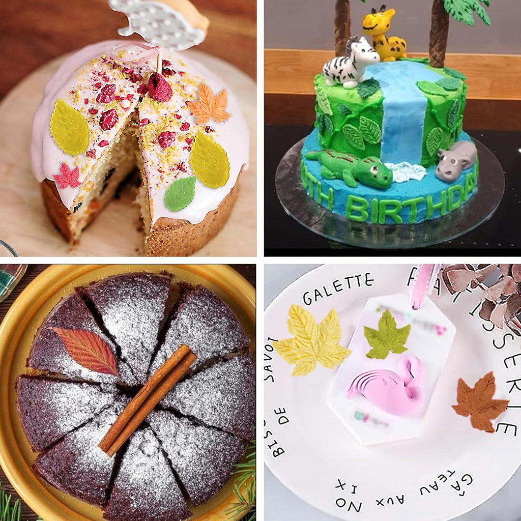 Silicone Fondant Moulds Leaves Modeling Leaf Mould Silicone Mold Various Themes That Can Be Used for Fondant Cake Decoration or Lollipop Chocolate Decoration,2Pcs
