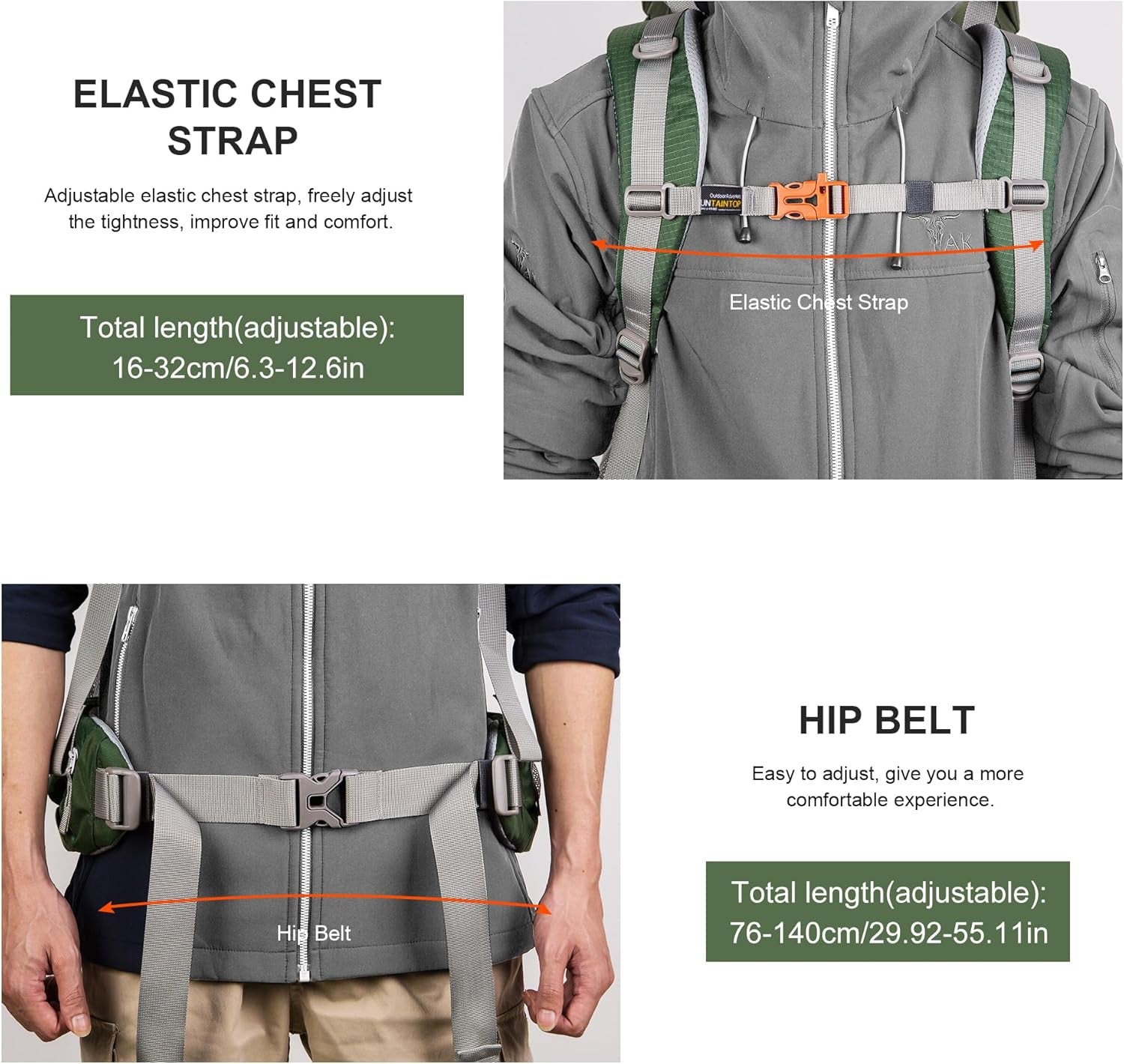 70L Internal Frame Backpack Camping Backpacking Hiking Backpack for Men Women with Rain Cover