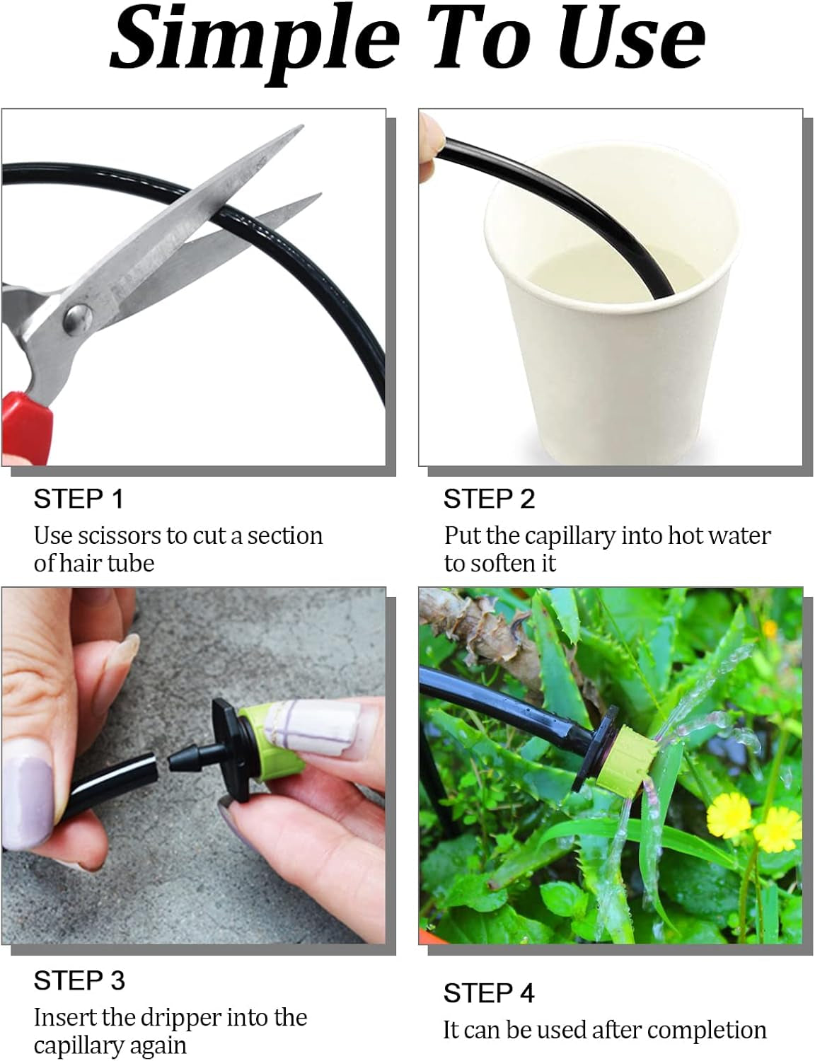 400Pcs Adjustable Irrigation Drippers Sprinklers, 1/4 Inch Automatic Irrigation Emitters Micro Spray Compatible with Watering System, Garden Supplies Greenhouse Accessories