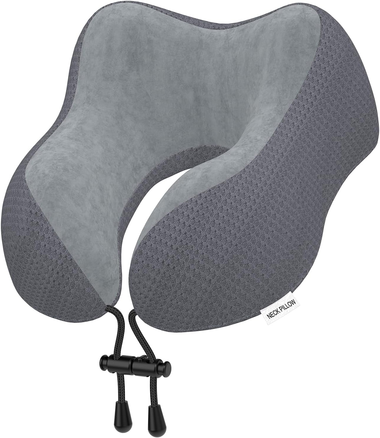 Travel Pillow Neck Pillow for Travel Airplane Memory Foam Flight Pillow for Cars, Trains, Home, Offices（Dark Grey）