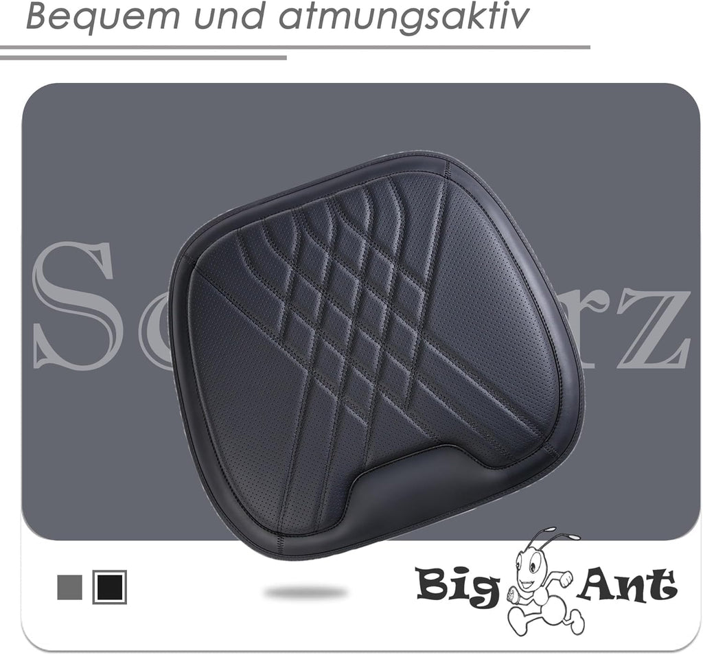 Memory Foam Seat Cushion - 3Cm Height Boost & Coccyx Pain Relief, Breathable Anti-Slip Gel Base for Car/Office Chair, Ergonomic Lumbar Support (Black)