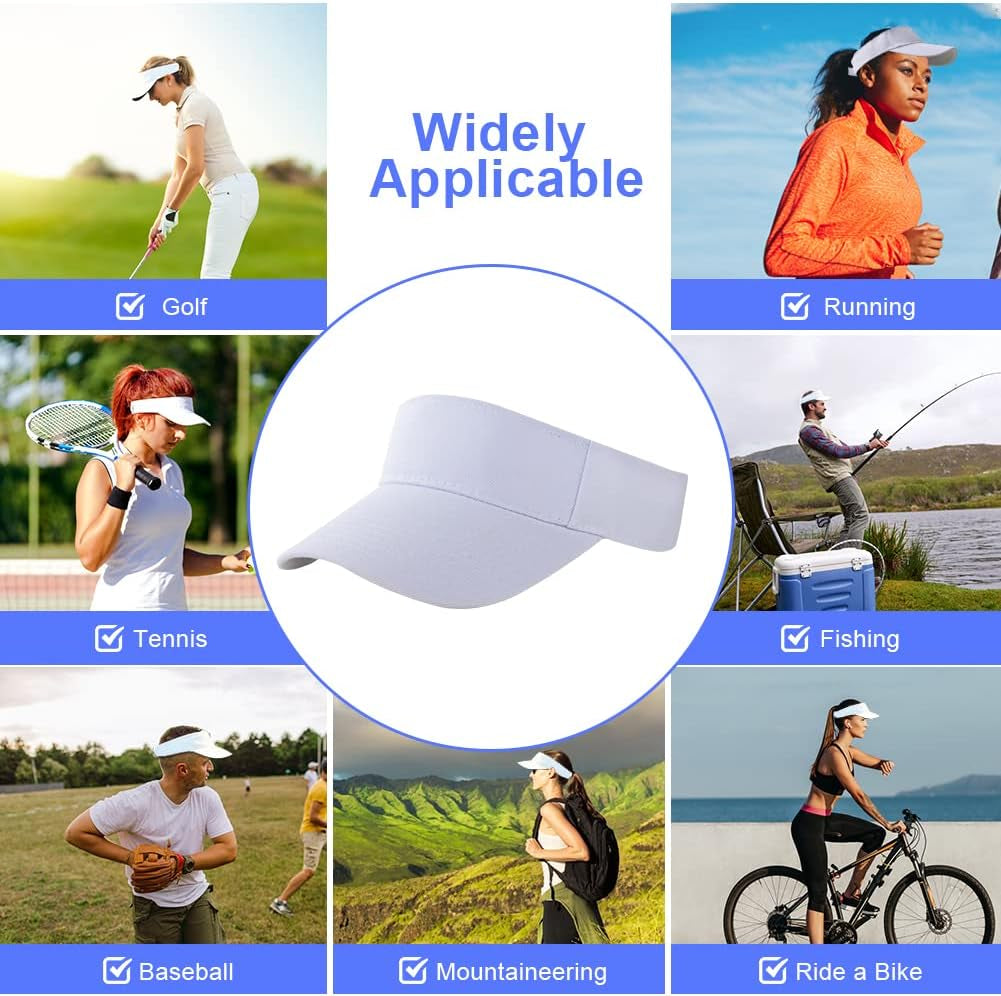 Sun Visor Cap for Women, Plain Empty Top Baseball Cap Adjustable Sports Casual Cap, Breathable Ponytail Baseball Hat, Unisex Twill Golf Tennis Summer Visor Hats for Outdoor