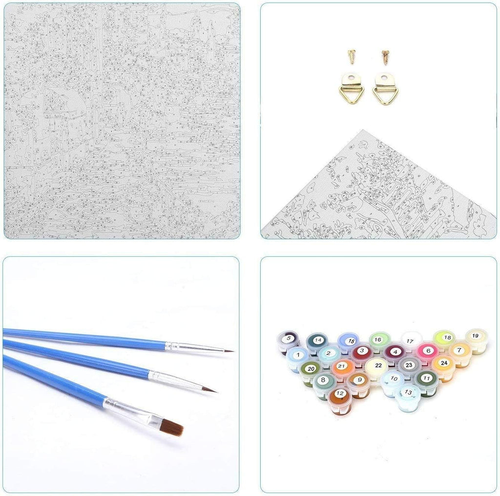 Paint by Numbers, DIY Painting Kits for Kids Adults, Paint by Number Kits on Canvas without Frame, Magic Cat 16X20Inch