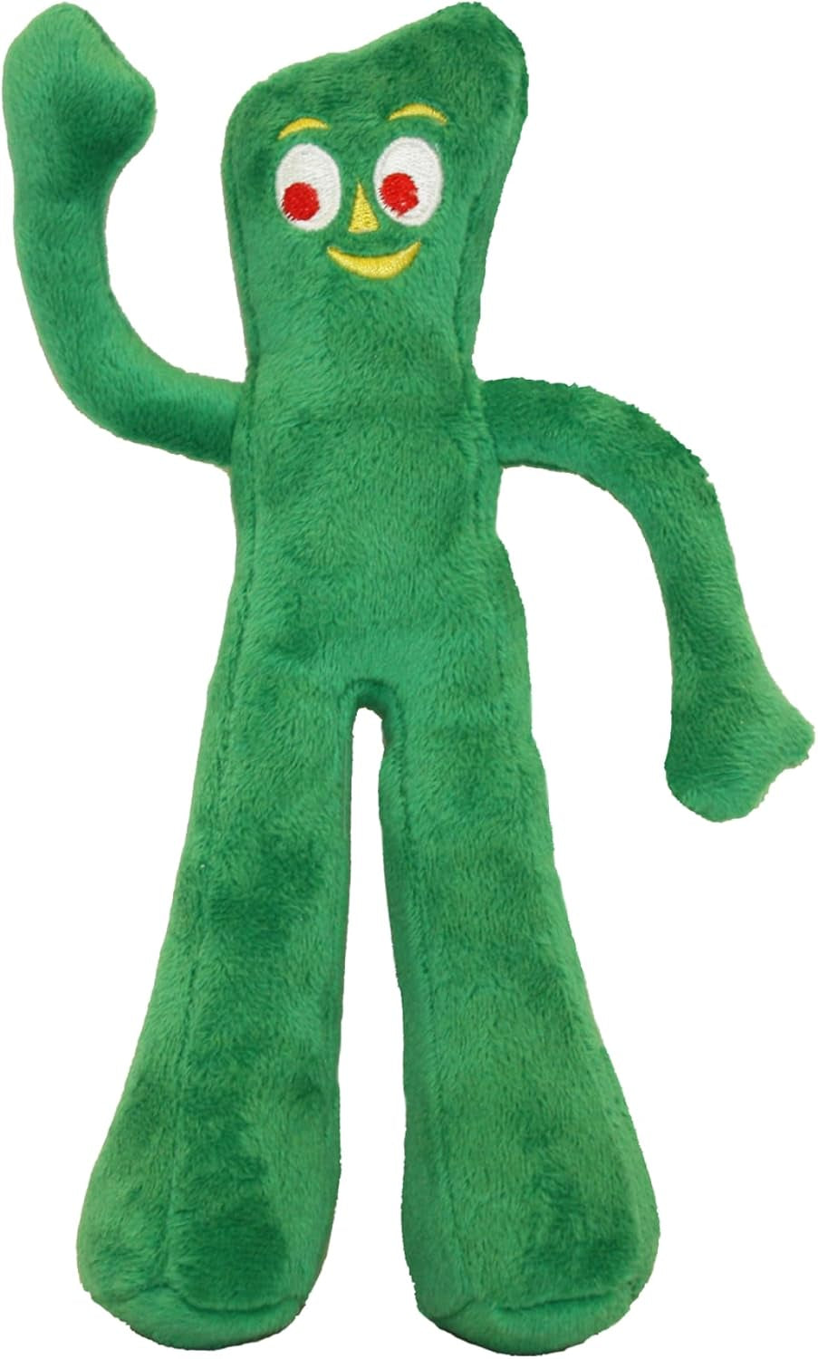 Gumby Dog Plush Toy - Squeaky Toy for All Dogs - Extra Soft Plush W/ Flexible Legs & Arms - Stuffed Animal for Cuddling & Playing - Cute Dog Pet Toy (9", Green)
