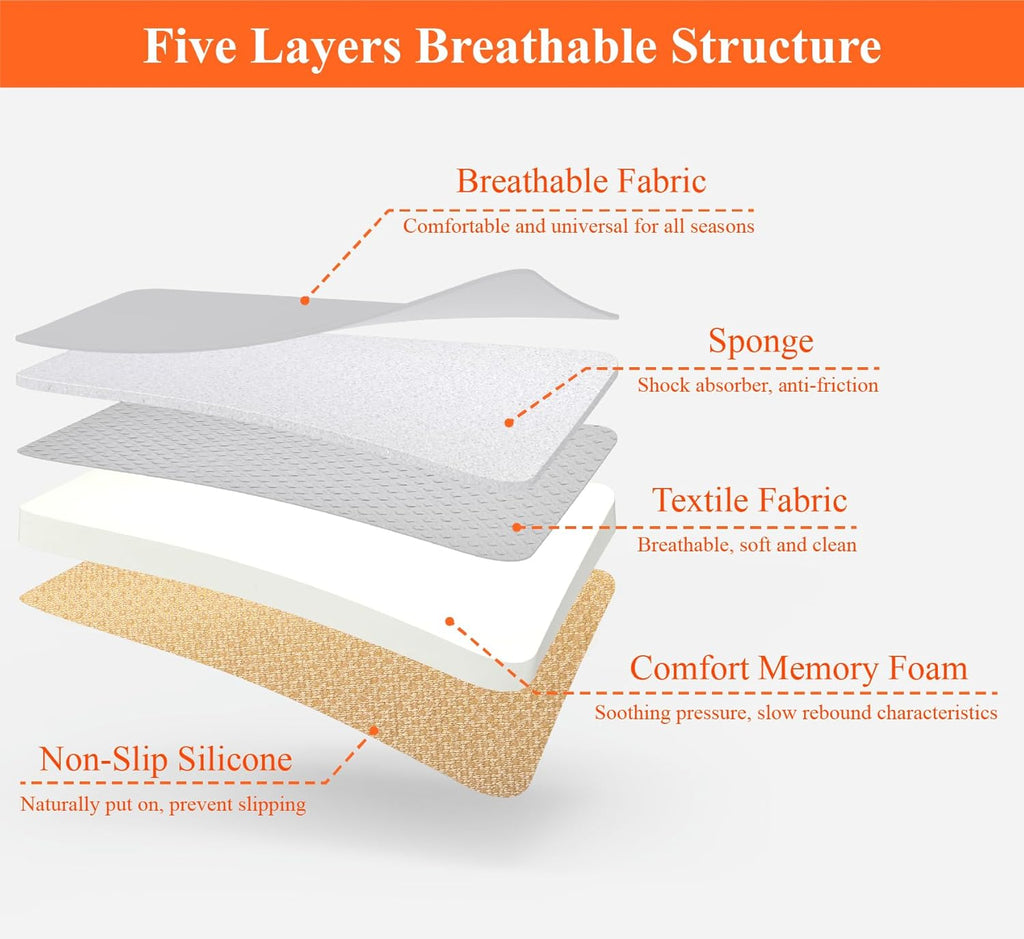 Car Seat Cushion with 1.2Inch Comfort Memory Foam, Seat Cushion for Car and Office Chair (Black)