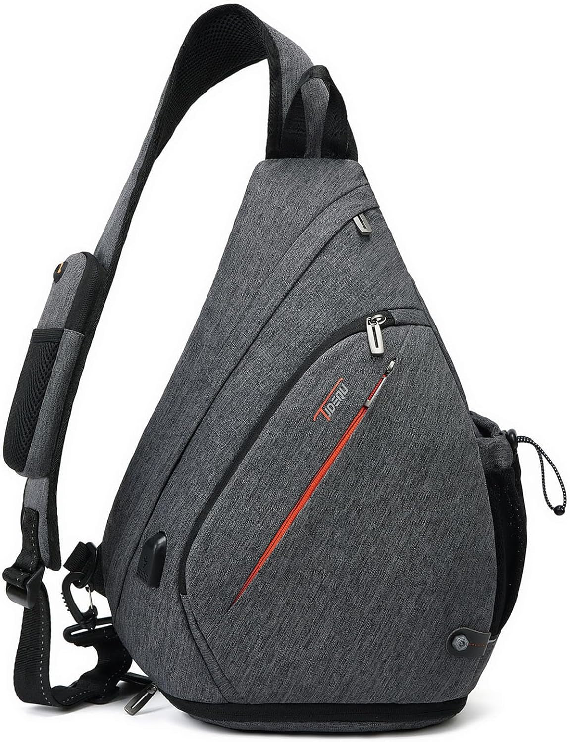 Sling Backpack, 8 Pockets Sling Bag Crossbody, 19L Large Sling Bag for Men Travel Crossbody Backpack Hiking Outdoor