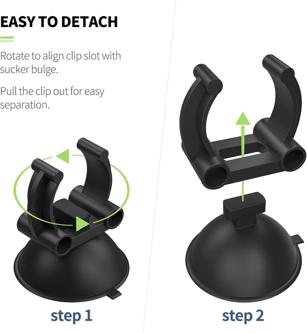 3.3Cm Aquarium Heater Suction Cups Suckers with 2.4Cm Clips Black Standard Heating Rod Holders Clamps for Fish Tanks (Not for Airline Tubing), 12 Pack