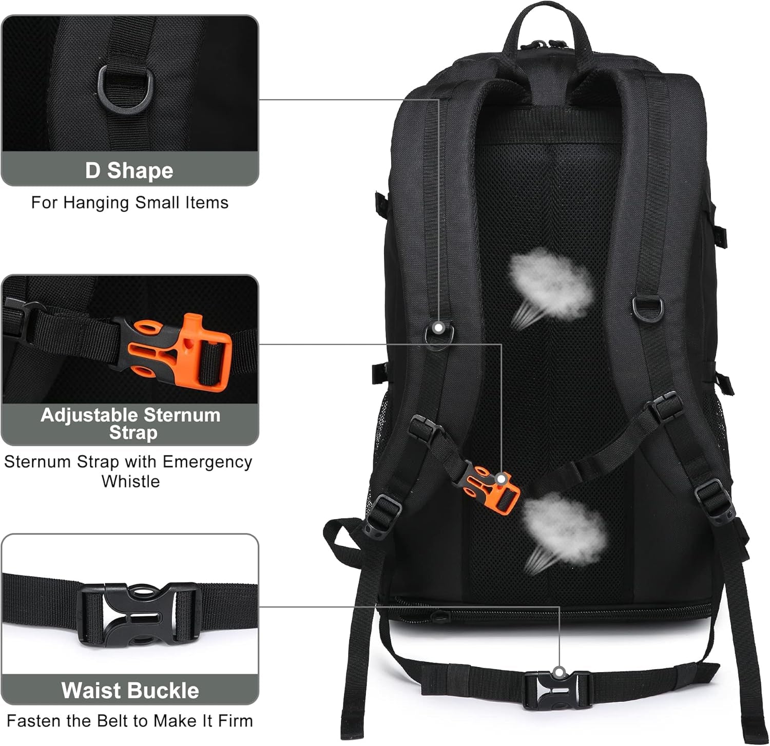 Hiking Backpack, 30L/40L/50L Expandable Hiking Backpack for Men and Women, Travel Backpack Flight Approved