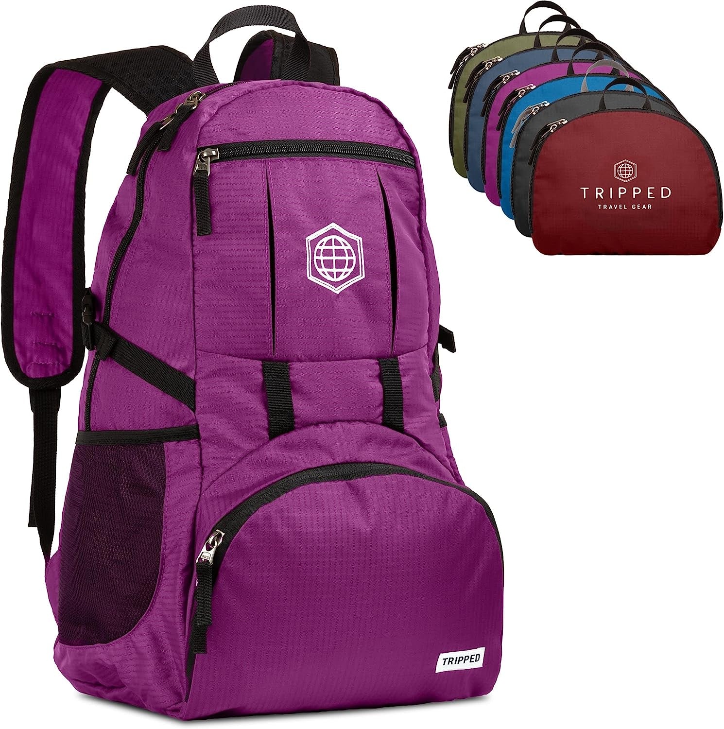 Traveling Backpack- Foldable Collapsible Lightweight Backpack for Travel (Leila Purple) 35 Liters