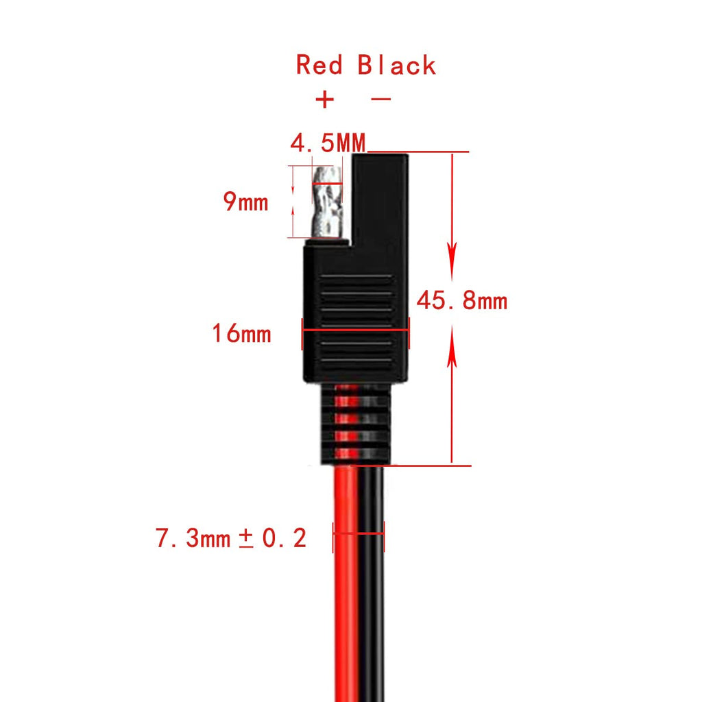SAE Male to DC 5.5Mm X 2.1Mm Male Adapter Cable SAE Connector Cable 14AWG DC Charging Cable for Solar Panel Charger 60Cm