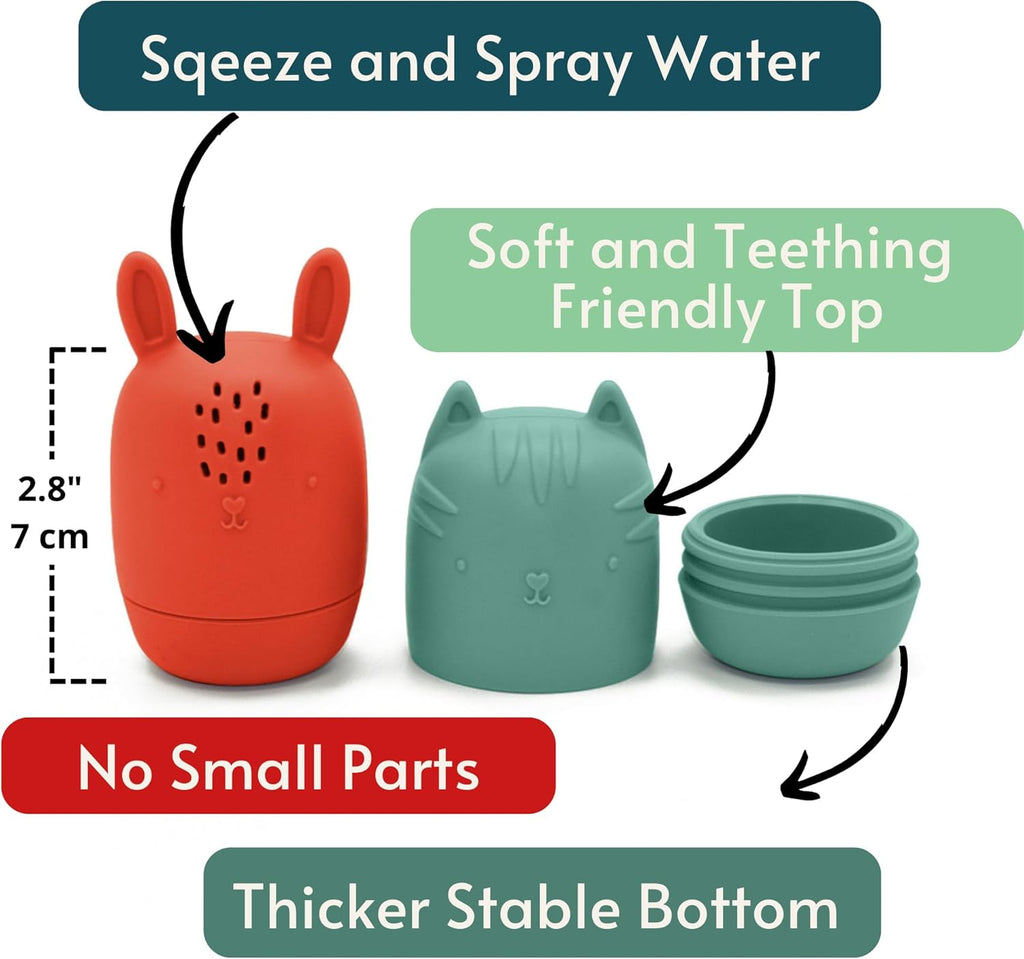 Silicone Bath Toys, Bath Toys for Infants 6-12 Months, Eco-Friendly Non Toxic Baby Bath Toys, Bathtub Toys for Toddlers 1-3, by