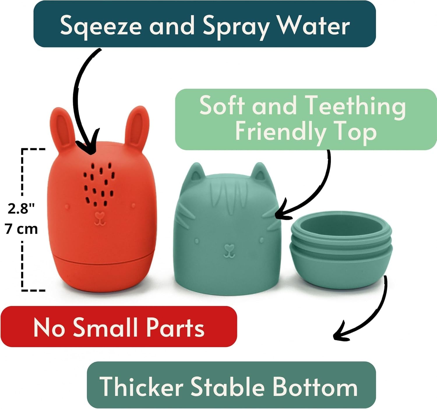 Silicone Bath Toys, Bath Toys for Infants 6-12 Months, Eco-Friendly Non Toxic Baby Bath Toys, Bathtub Toys for Toddlers 1-3, by