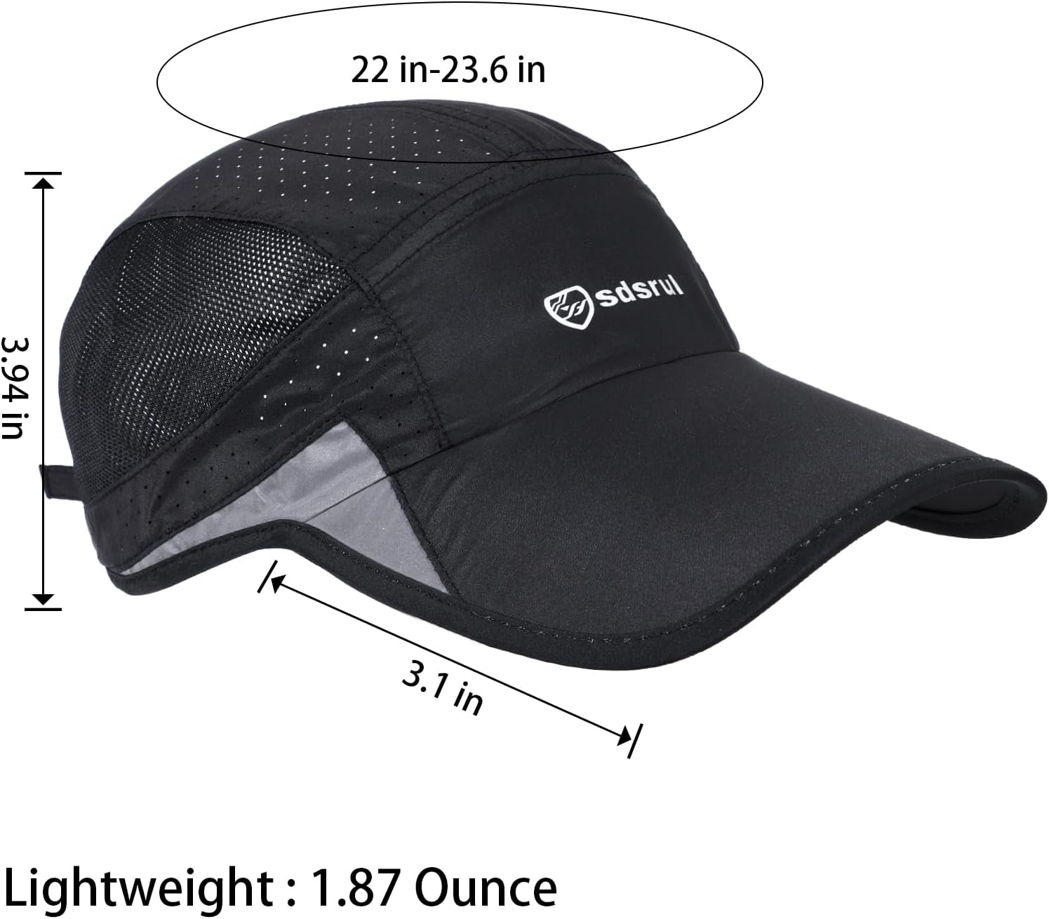 2 Packs Quick Dry Mens Baseball Cap,Sports Lightweight Running Caps Hat,Breathable Folding Mesh Adjustable Sun Hats, Summer UV Protection Outdoor Hats for Hiking Walking Climbing Fishing