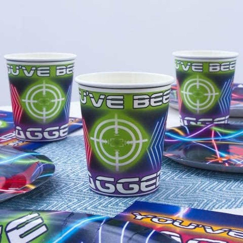 Laser Tag Birthday Party Supplies - (Serves 24) - Dinner Plates, Dessert Plates, Cups, Napkins. Laser Tag Decorations for Kids, Boys, Girls and More.