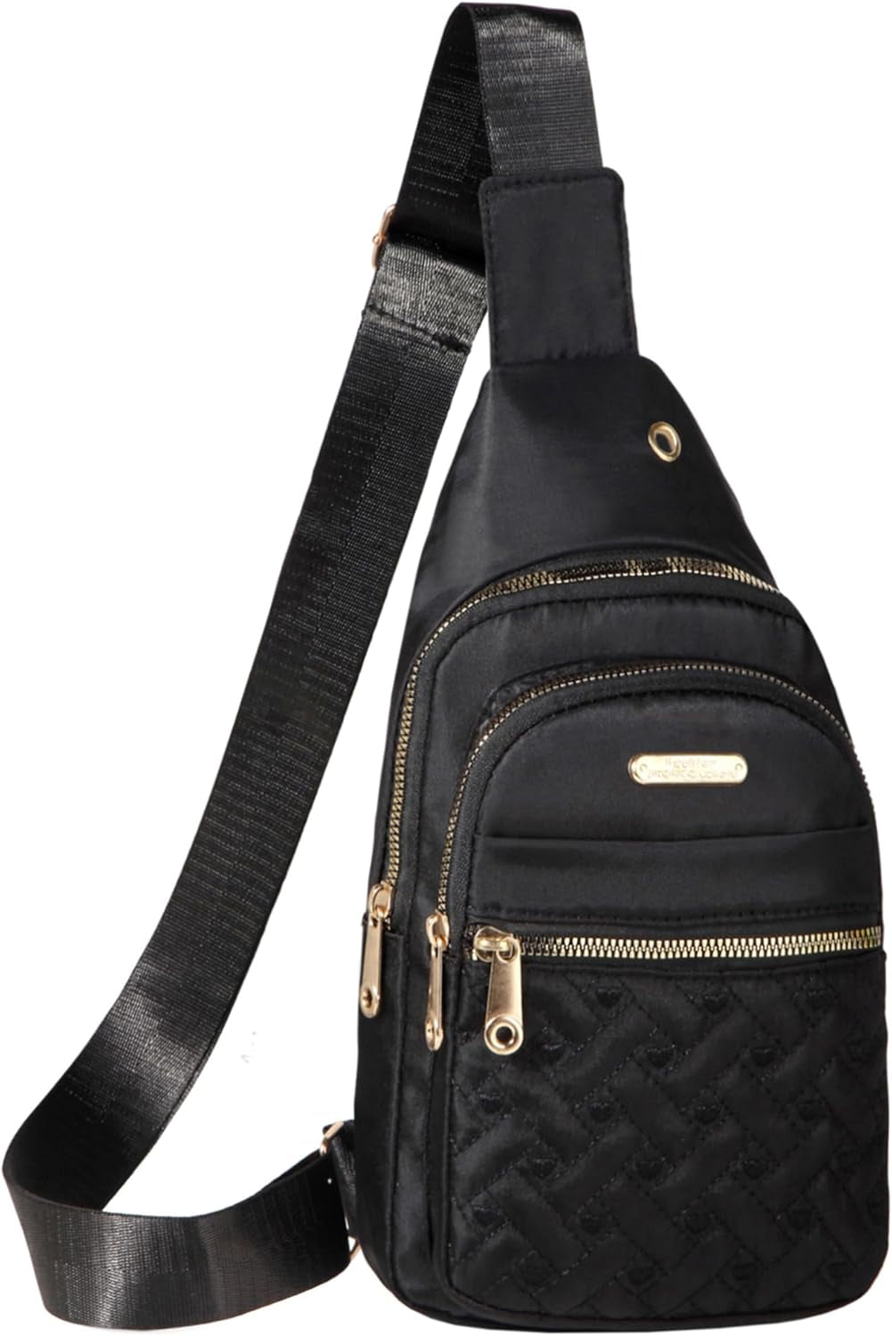 Small Sling Backpack Crossbody Sling Bag Fanny Pack Cross Body Bag for Outdoors Hiking Traveling - Black