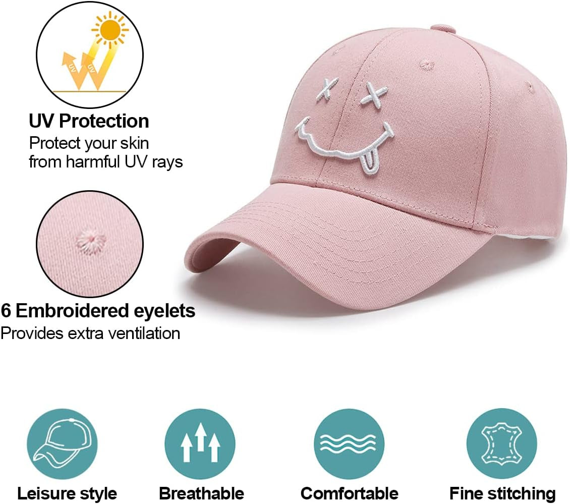 Baseball Cap with Embroidered,Plain Hats Unisex Adjustable Cotton 6 Panel Vintage Trucker Hat Peak Cap Golf Running Hat Outdoor Cap