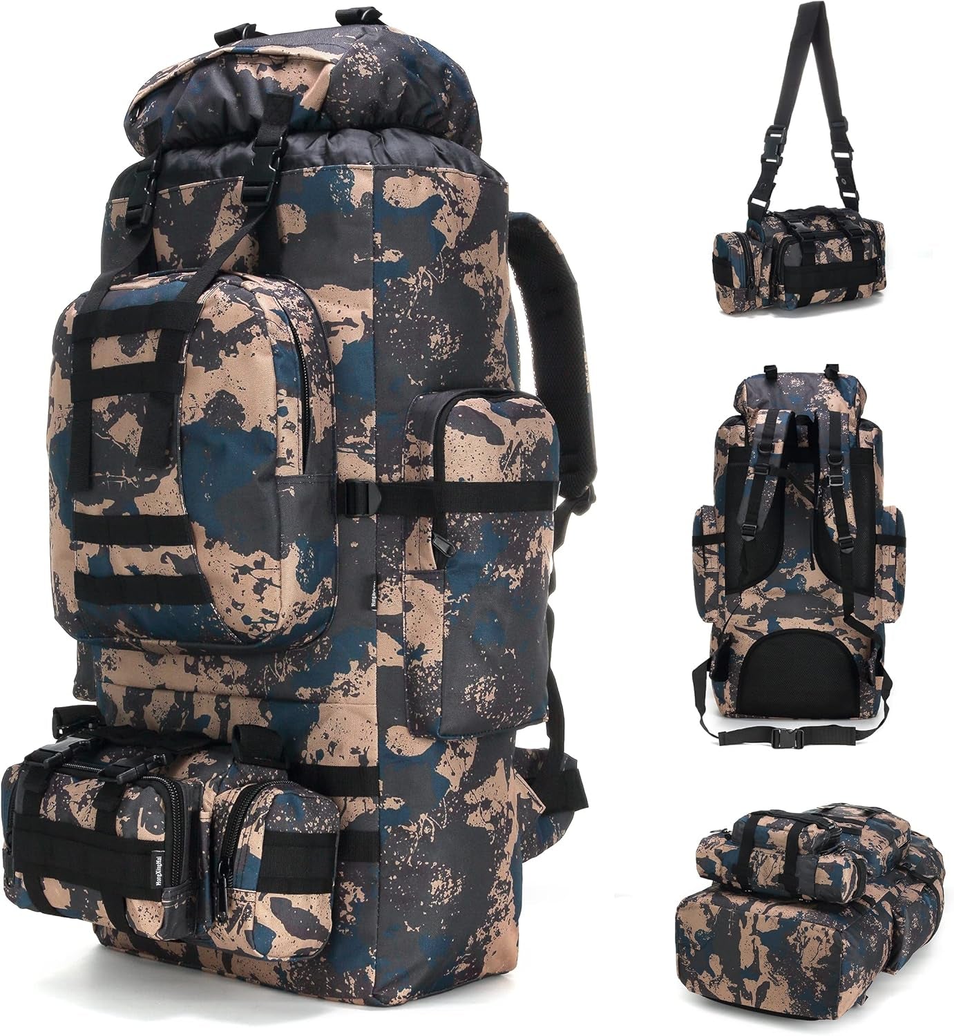100L Camping Hiking Backpack Molle Rucksack Military Camping Backpacking Daypack