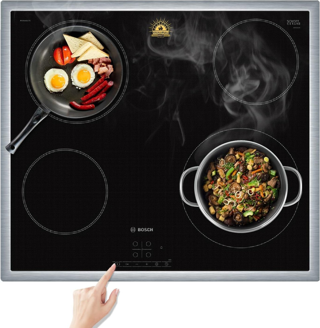 Large Induction Hob Protector Mat 90X54Cm,Translucent Induction Hob Cover - (Magnetic) Cooktop Scratch Protector - for Induction Stove,Multifunctional Silicone Mats