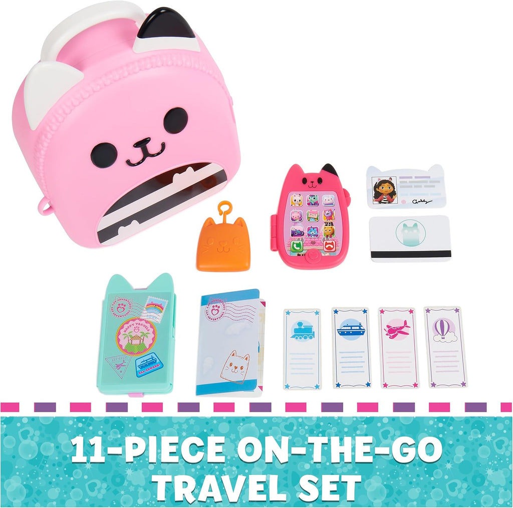 , Gabby Girl On-The-Go Travel Set, Pretend Play Travel Toys, Toy Passport, Toy Phone and Compass Charm, Kids Toys for Girls & Boys 3+