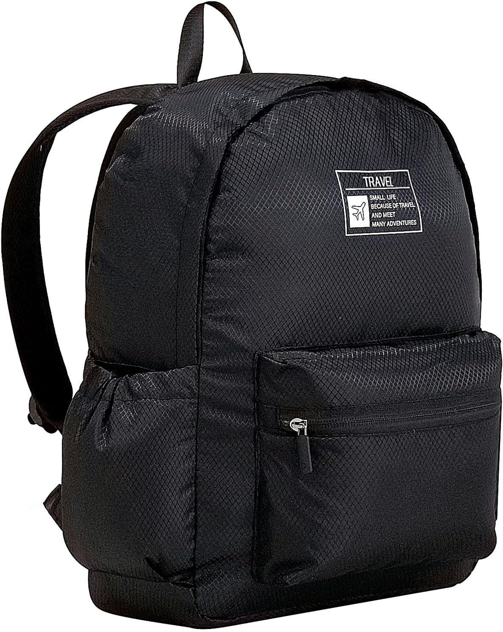 15L Packable Lightweight Backpack for Women Men Water Resistant Foldable Hiking Travel Camping Daypack (Black)