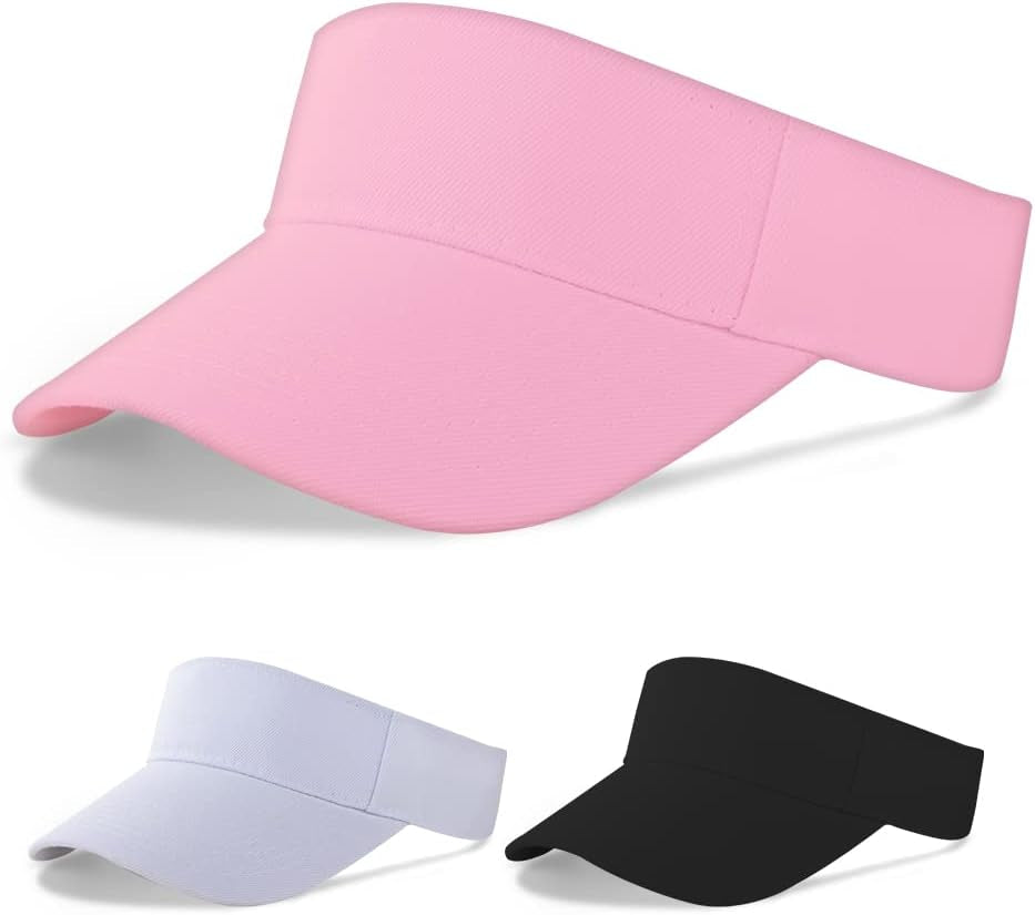 Sun Visor Cap for Women, Plain Empty Top Baseball Cap Adjustable Sports Casual Cap, Breathable Ponytail Baseball Hat, Unisex Twill Golf Tennis Summer Visor Hats for Outdoor