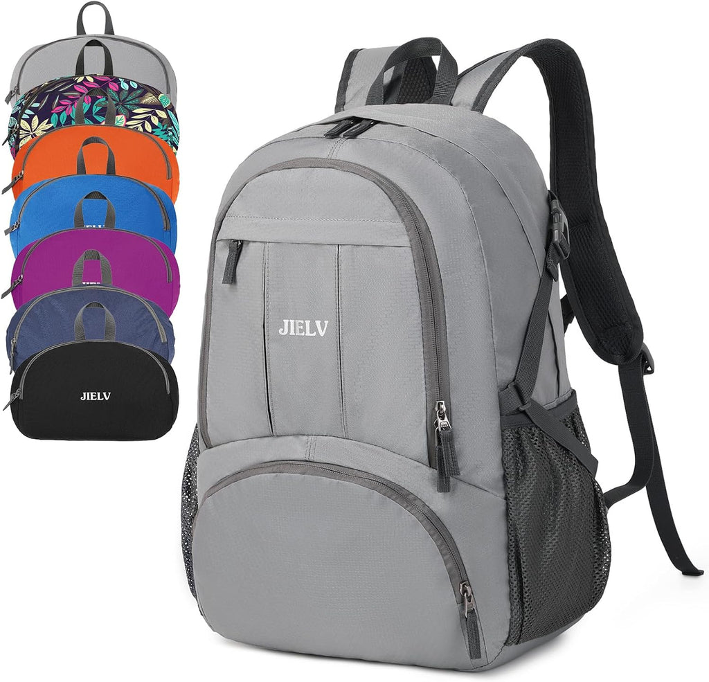 30L Lightweight Packable Backpack Small Foldable Hiking Backpack Waterproof Daypack Travel Camping Outdoor for Women Men Valentines Day Gifts(Lgiht Grey)