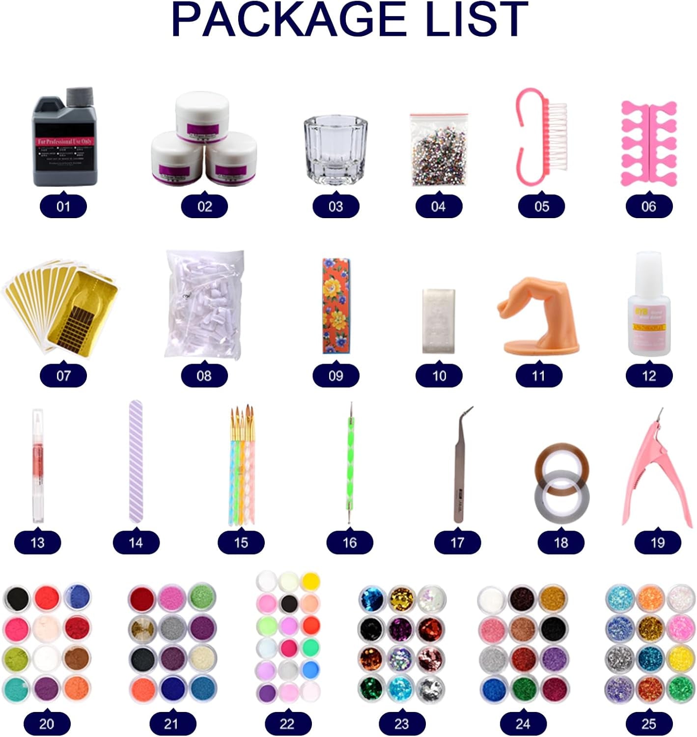 Acrylic Nail Kit,  78 in 1 Acrylic Powder and Liquid Kit Glitter Clear Pink White Powder for Beginners Professional Acrylic False Nail Art Extension Kit Nail Tips Manicure Set