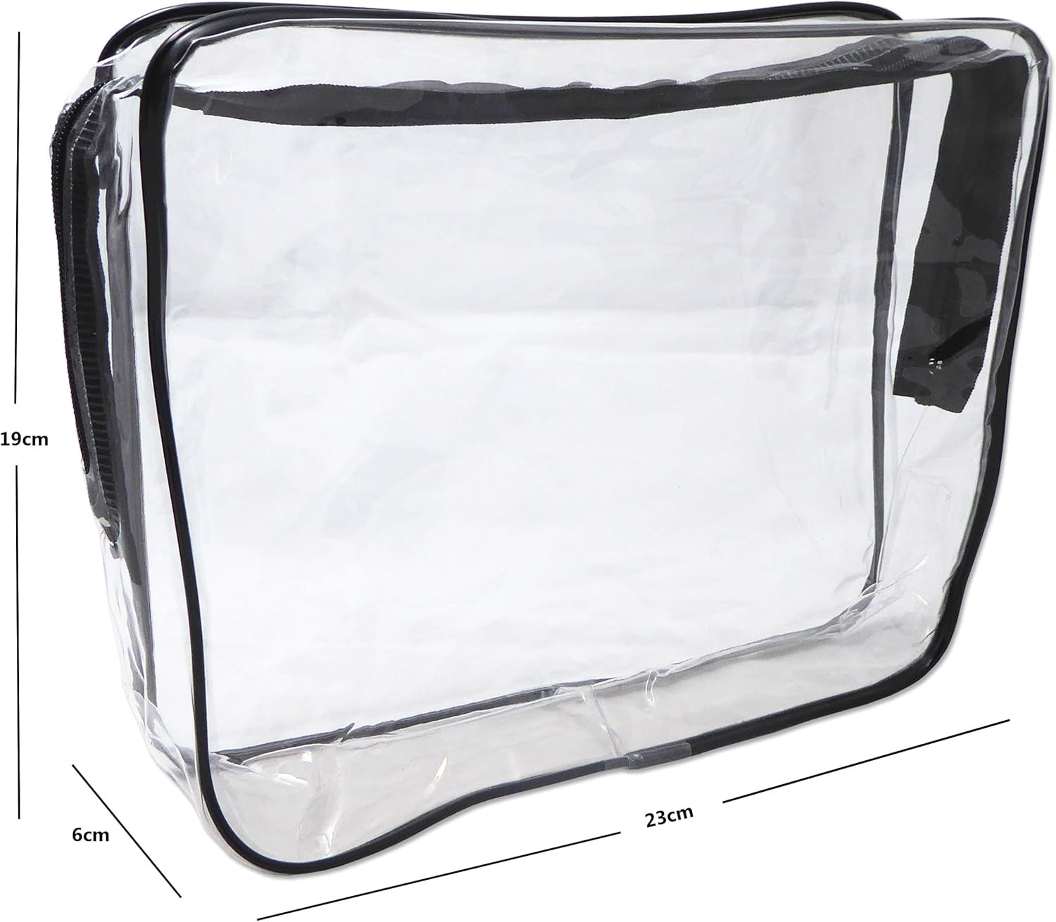 2 X Clear Toiletry Bags ~ Cosmetics PVC Travel Liquids Transparent Zip Luggage (2 Medium Bags)