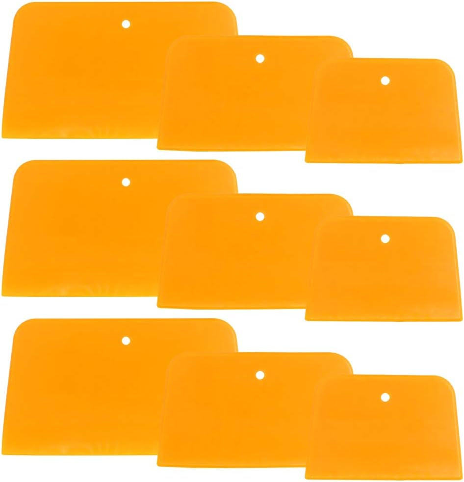 Set of 9 Body Filler Spreaders Automotive Body Fillers,  4, 5, 6 Inch Reusable Plastic Spreader for Applying Fillers, Putties, Glazes, Caulks and Paint