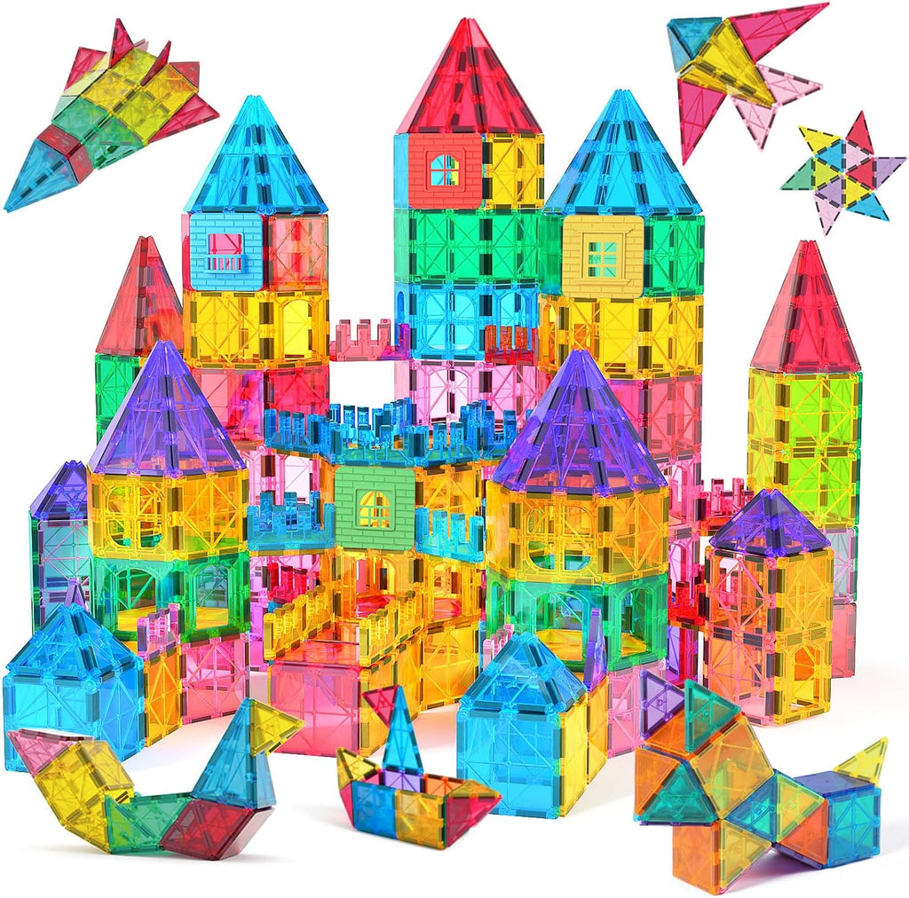 Magnetic Tiles Kids Magnetic Blocks Building Sets 3D Magnet Tile Building Blocks Toy Construction Educational STEM Toys Gifts for Toddlers Boys Girls 3 4 5 6 7 8 9 10 + Year Old