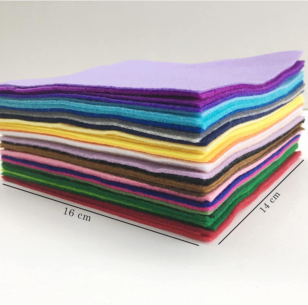 40Pcs Coloured Felt Fabric Sheets 15 X 15 Cm, Fabrics DIY Craftwork Sewing Patchwork, Crafts Assorted Colour Polyester Sheet for Art and Craft