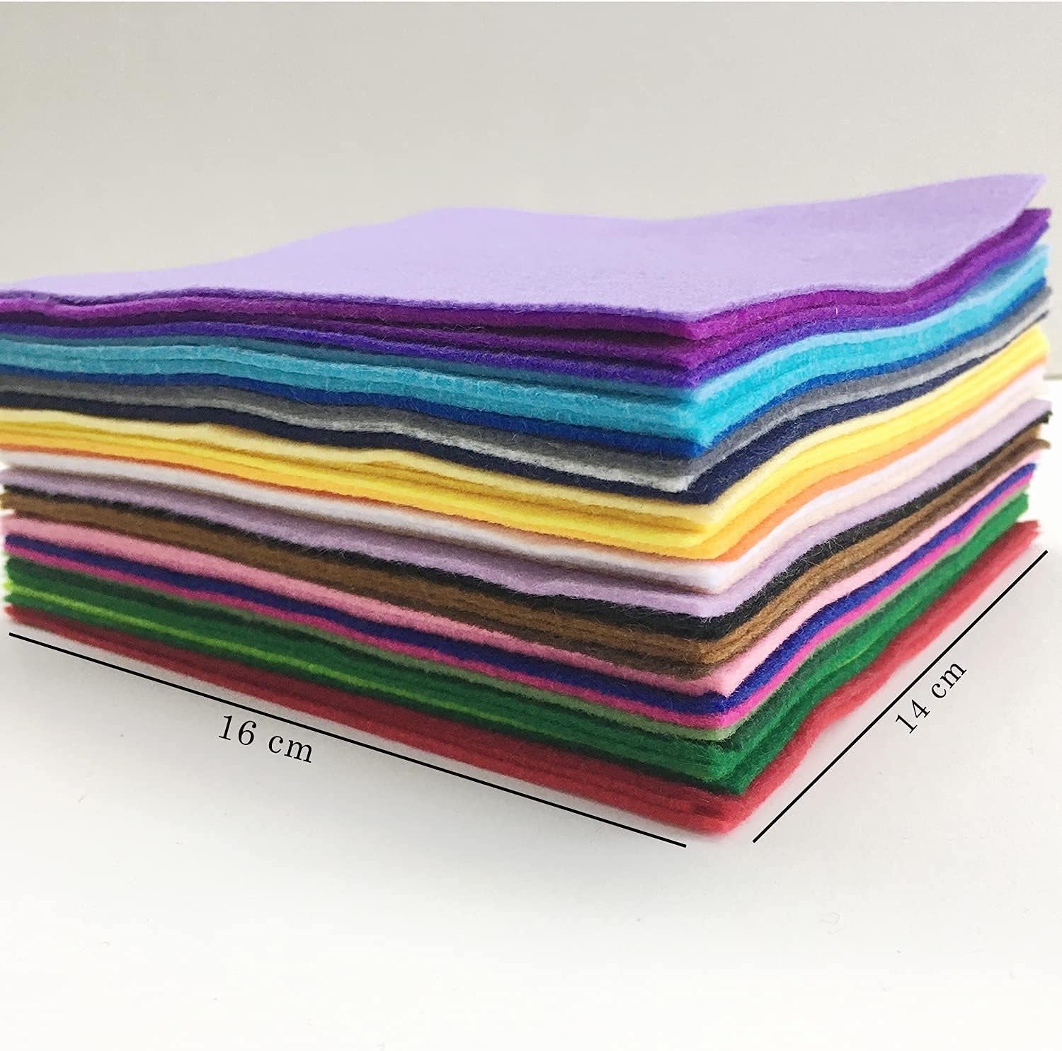 40Pcs Coloured Felt Fabric Sheets 15 X 15 Cm, Fabrics DIY Craftwork Sewing Patchwork, Crafts Assorted Colour Polyester Sheet for Art and Craft