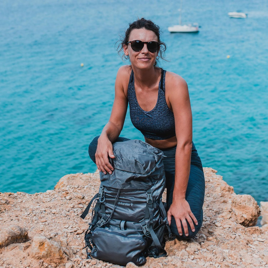 Portable Hiking Backpack,Lightweight Packable Hiking Daypack,Water Resistant Carry on Backpack for Travel Camping Outdoor (32L, Sliver)