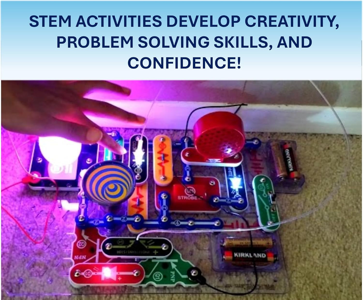Light Electronics Exploration Kit | over 175 Exciting STEM Projects | Full Color Project Manual | 55+  Parts | STEM Educational Toys for Kids 8+
