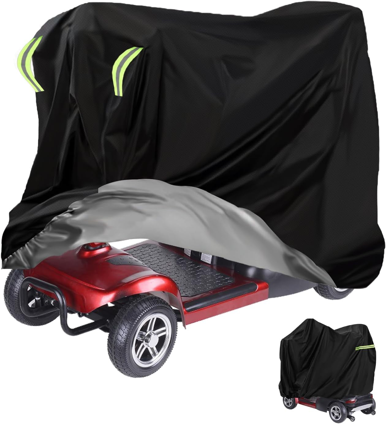 170X61X117 Cm Mobility Scooter Cover Waterproof, 420D Heavy Duty Wheelchair Storage Protective Cover Outdoor, Disability Scooter with Elastic Band Protect from Snow Rain Sun Dust