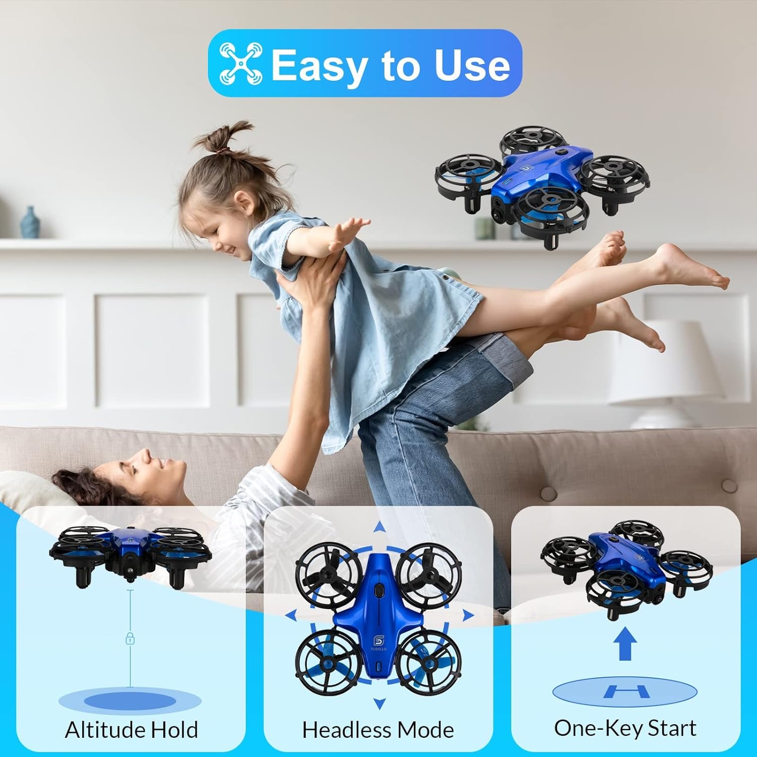 Drones for Kids,  RC Mini Drone for Kids and Beginners, RC Quadcopter Indoor with Headless Mode, Small Helicopter with 3D Flip, Auto Hovering, Great Birthday Christmas Gift for Boys and Girls