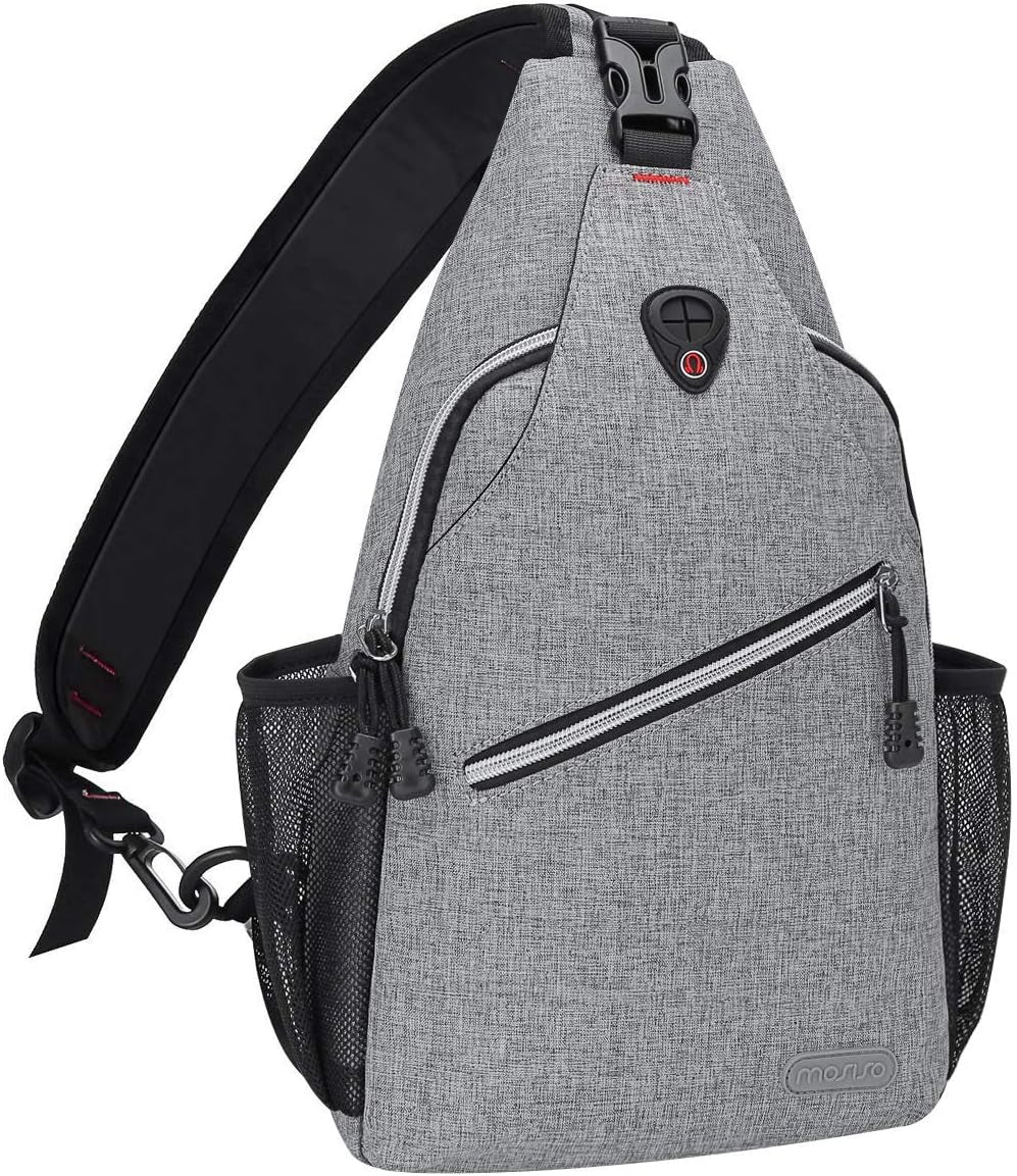 Rope Sling Backpack (Up to 13 Inch), Multipurpose Crossbody Chest One Shoulder Outdoor Travel Hiking Daypack