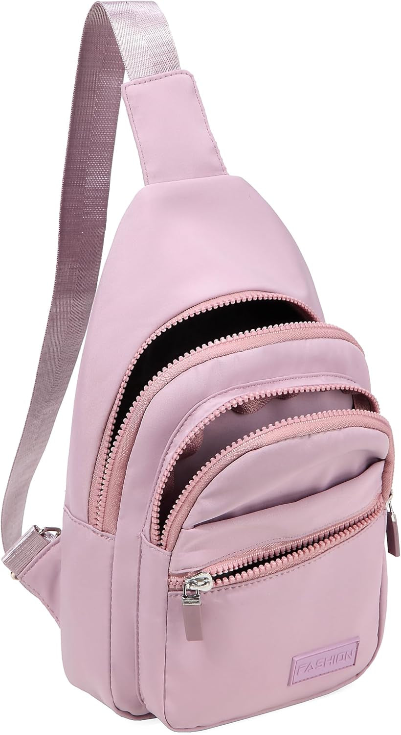 Small Sling Backpack Crossbody Sling Bag for Women, Chest Bag Daypack Fanny Pack Crossbody Bag for Hiking Traveling Outdoors - Lilac