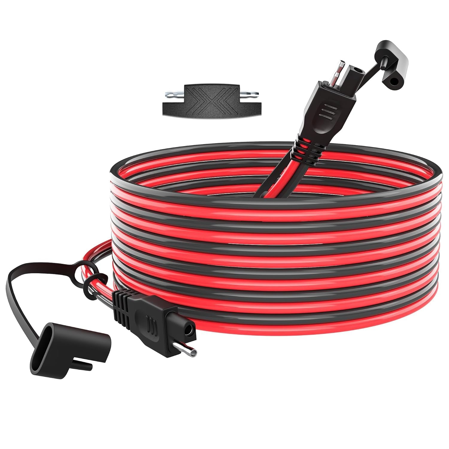 15Feet SAE Extension Cable Quick Disconnect Wire Harness Solar Cables SAE to SAE Connector for Solar Panel Automotive RV Motorcycle Tractor SAE Plug 16AWG