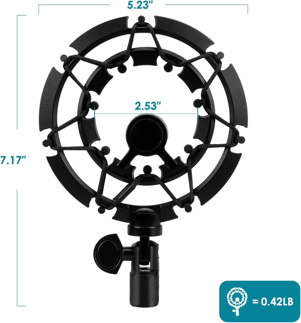 Shock Mount for Blue Yeti and Yeti Pro Microphone, Alloy Shockmount Reduces Vibration Noise and Improve Recording Quality