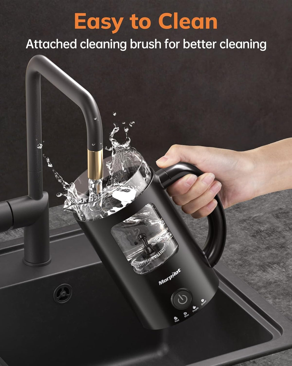 Milk Frother Electric 4 in 1 - Automatic Milk Frothers 600Ml Large Capacity Milk Heater and Warmer Glass Visible Milk Steamer for Coffee Hot Chocolate Cappuccino Latte