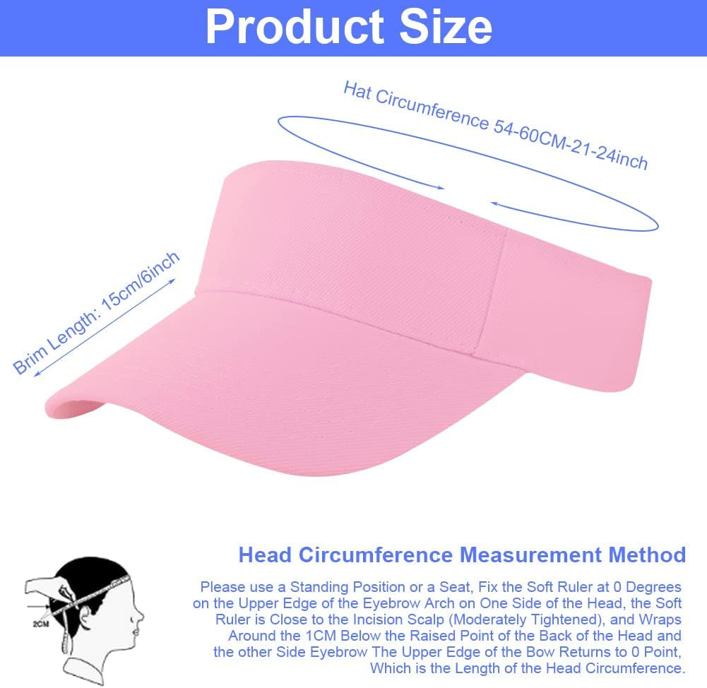 Sun Visor Cap for Women, Plain Empty Top Baseball Cap Adjustable Sports Casual Cap, Breathable Ponytail Baseball Hat, Unisex Twill Golf Tennis Summer Visor Hats for Outdoor