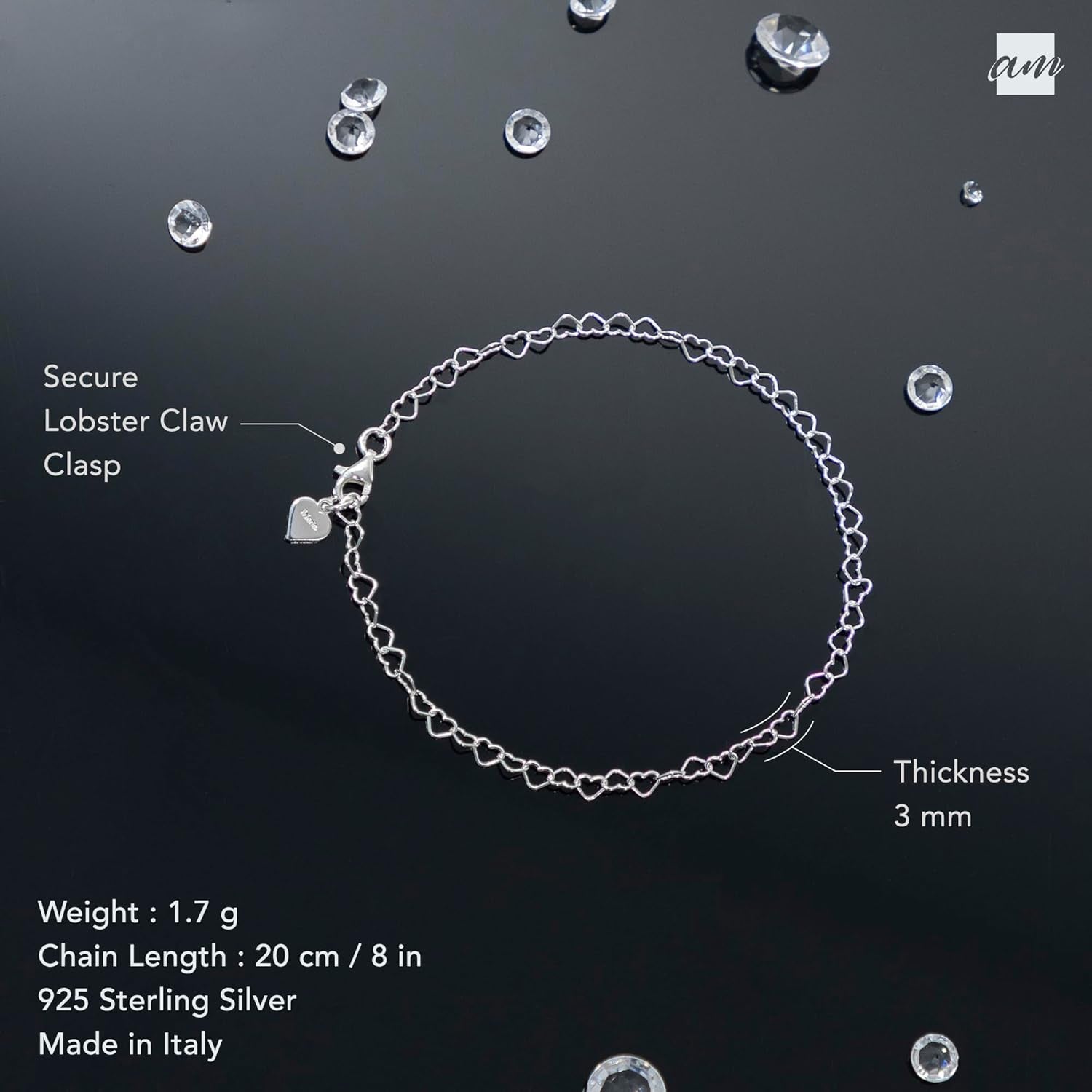 Women'S 925  Heart Bracelet